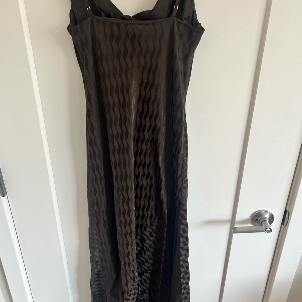Anthropologie sleeveless cowl neck burnout slip midi dress